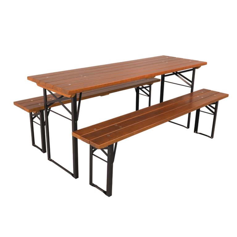 Slatted Table & Bench Set Bayern – Quality made hardwood ash