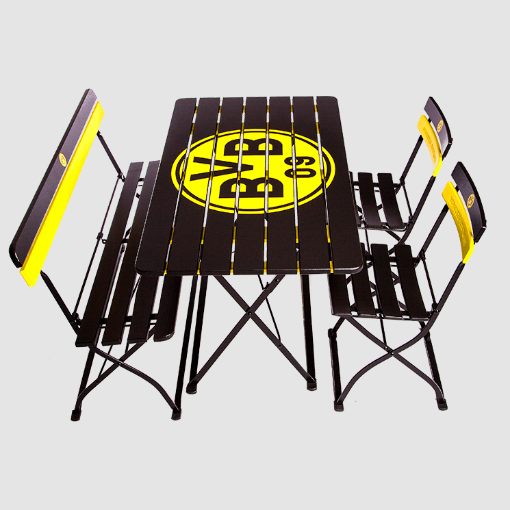 Beer-Garden-Table-Rectangle-Bench-Two-Chairs