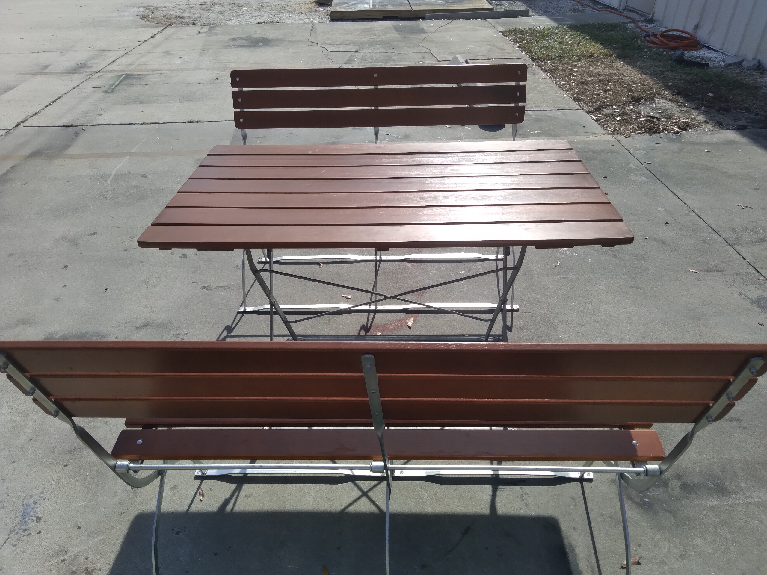 Dark-Cheery-Slatted-Bistro-Table-Benches-Backrests